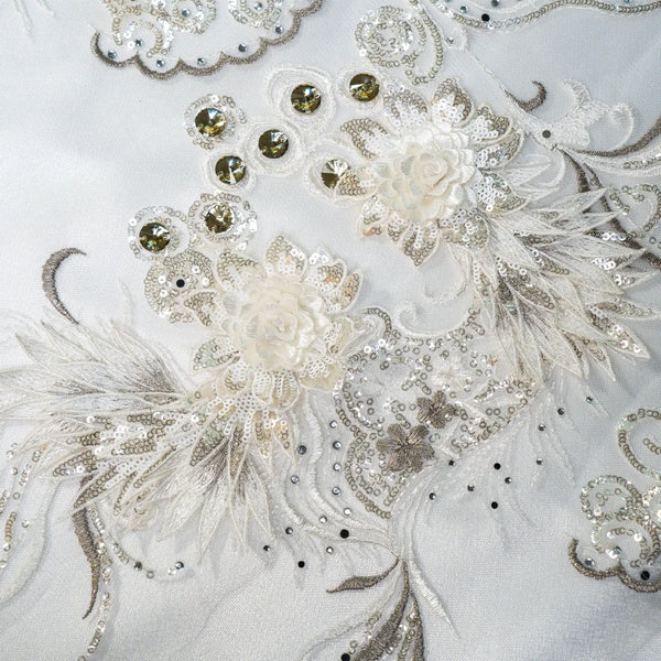 Crystal Petals Net Fabric