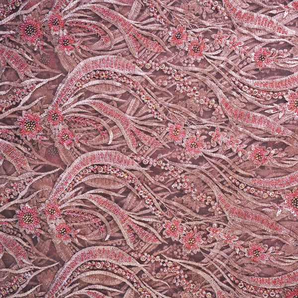Mauve Mirage Net Fabric