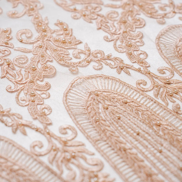 Celestial beige Net Fabric